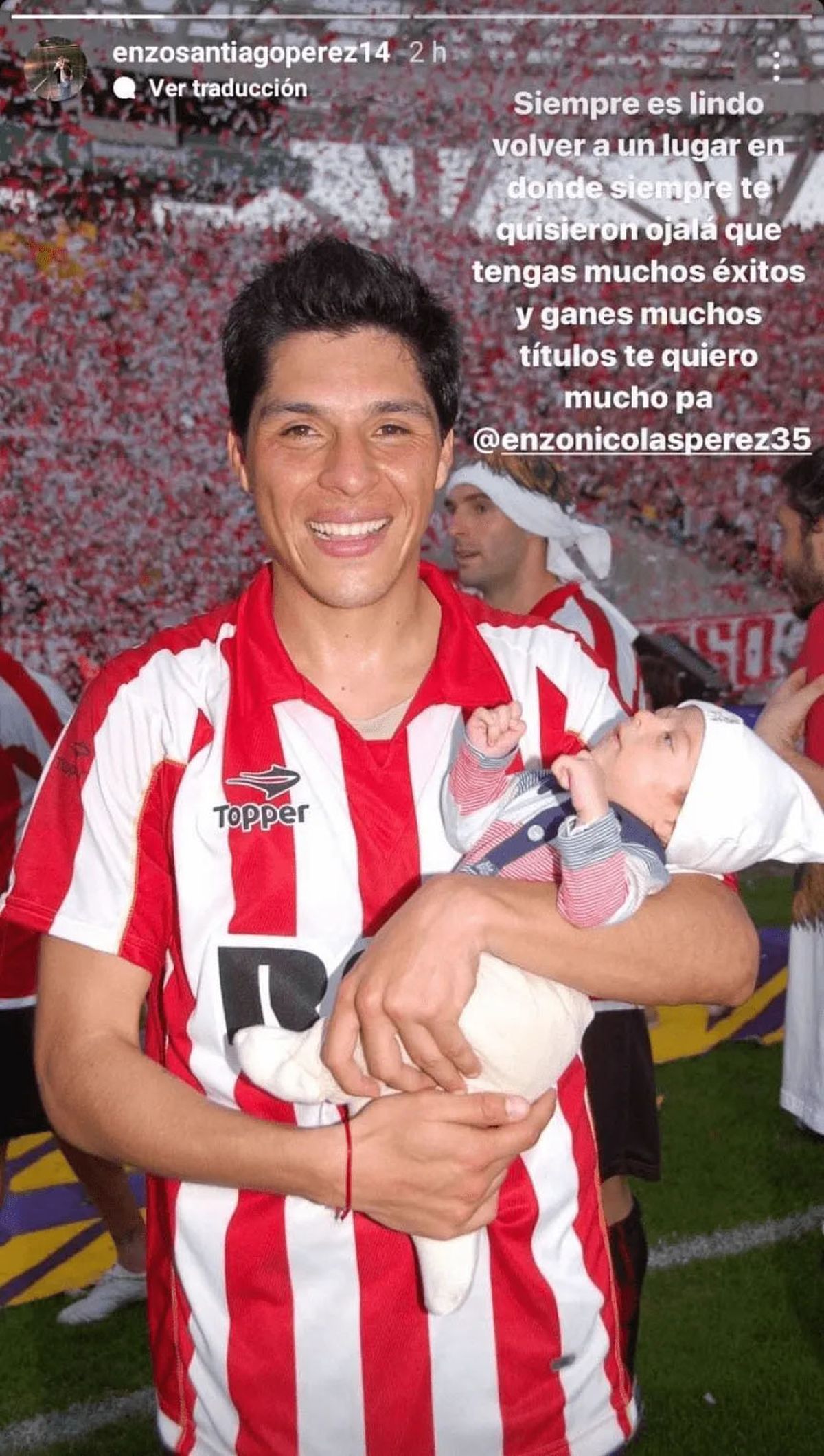 El llamativo posteo del hijo de Enzo Pérez con palito para River y