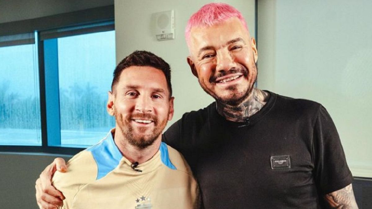 Lionel Messi con Marcelo Tinelli antes del debut en la Copa América