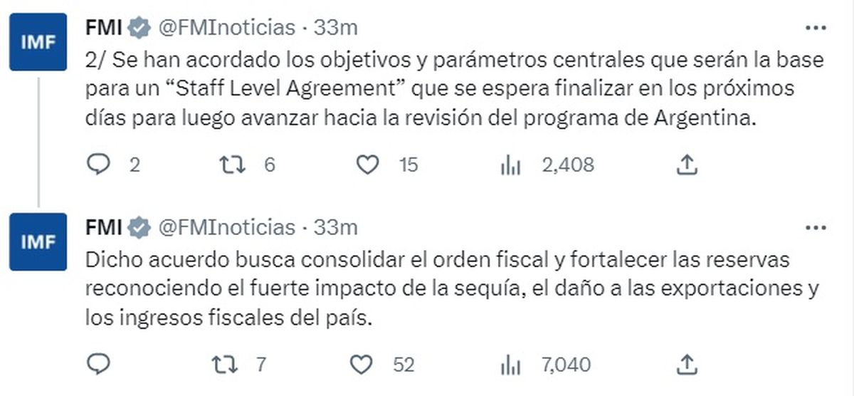 El FMI adelantó que alcanzó un principio de acuerdo con el Gobierno