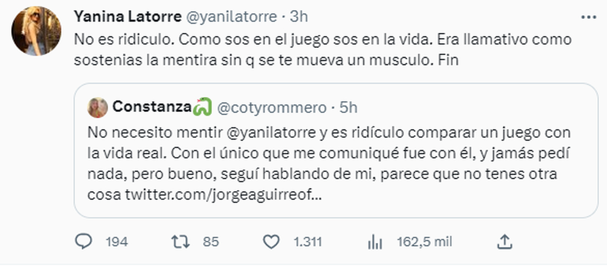 Coti Romero explotó contra Yanina Latorre tras ser acusada de pedir una