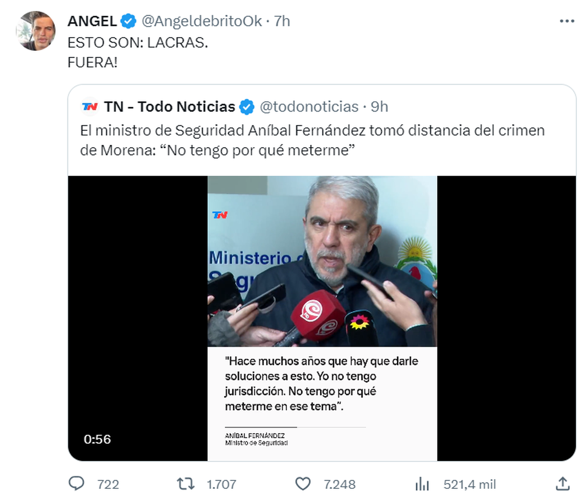 El fuerte repudio de Ángel de Brito a los políticos tras el asesinato