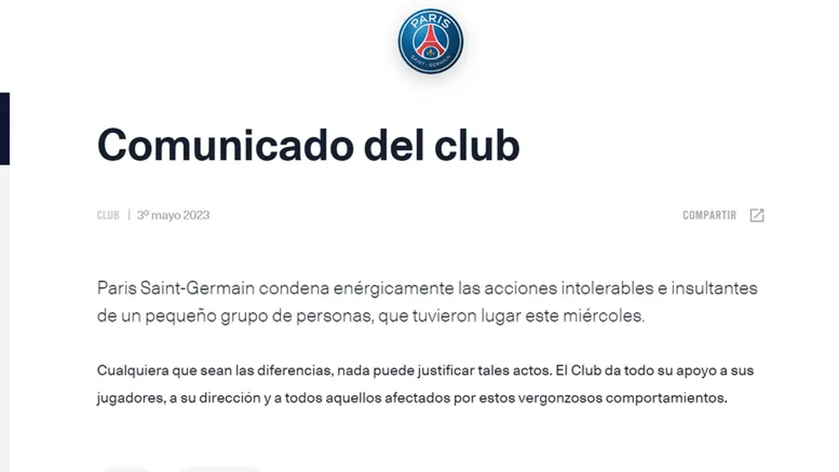 El Comunicado Del Psg Luego De Que Los Hinchas Ultras Insultaron A