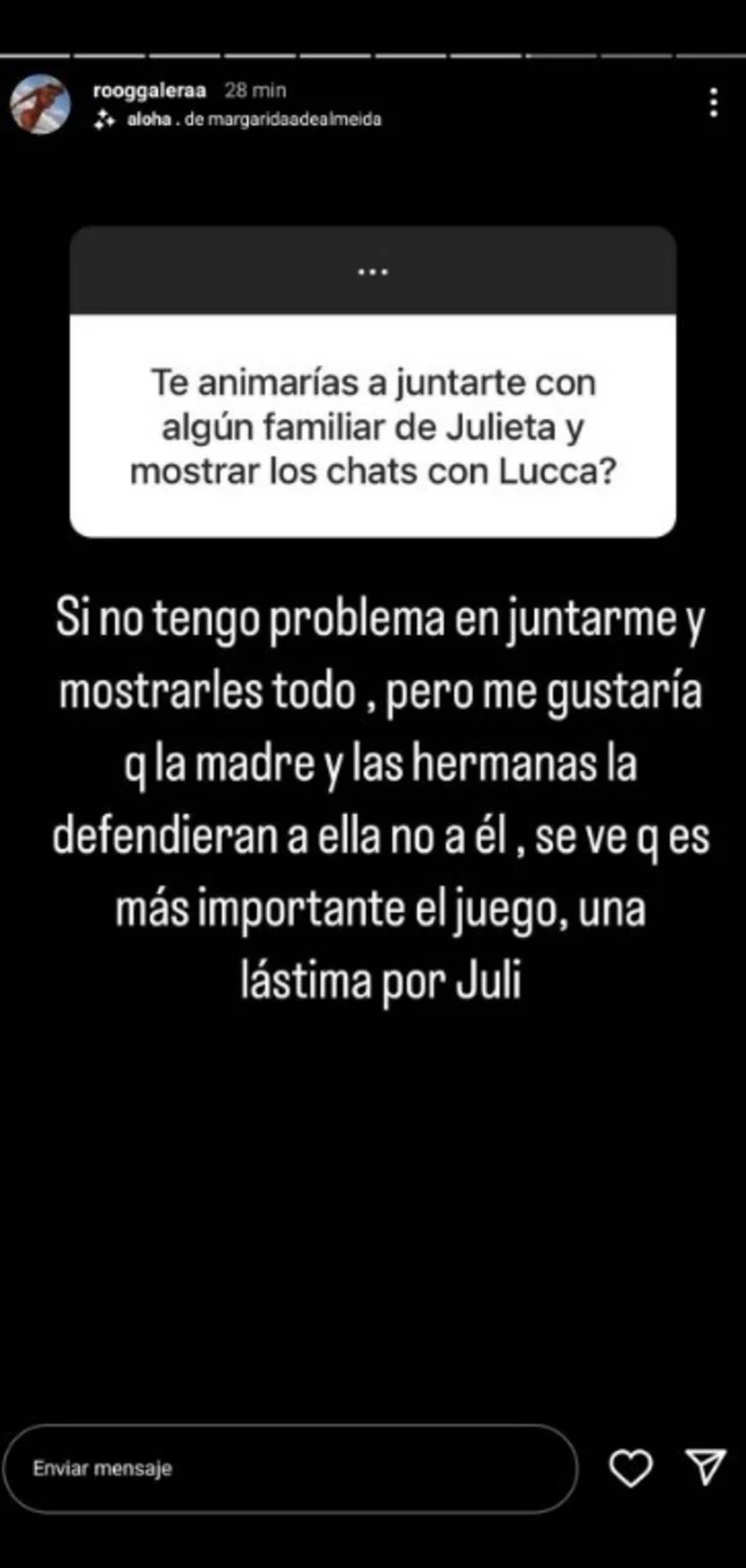 La supuesta amante del novio de Julieta de Gran Hermano rompió el silencio