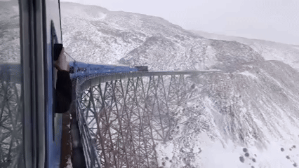Nevada histórica en el Tren a las Nubes: el impactante video del recorrido más alto de la Argentina cubierto de blanco