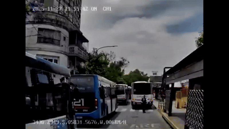 El impactante video de un colectivero que iba marcha atrás y arrolla a un inspector en plena terminal