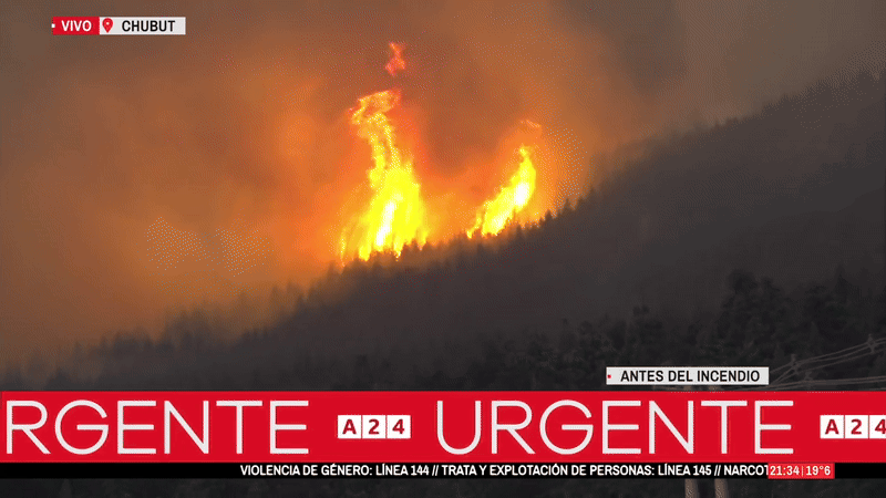 Incendio descontrolado en la Patagonia: evacuaron y cortaron la Ruta 40 entre Epuyén y El Hoyo