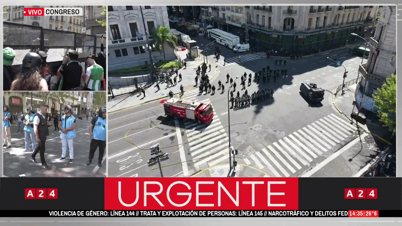 Incidentes en el Congreso: qué calles permanecen cerradas y cuántos detenidos hay