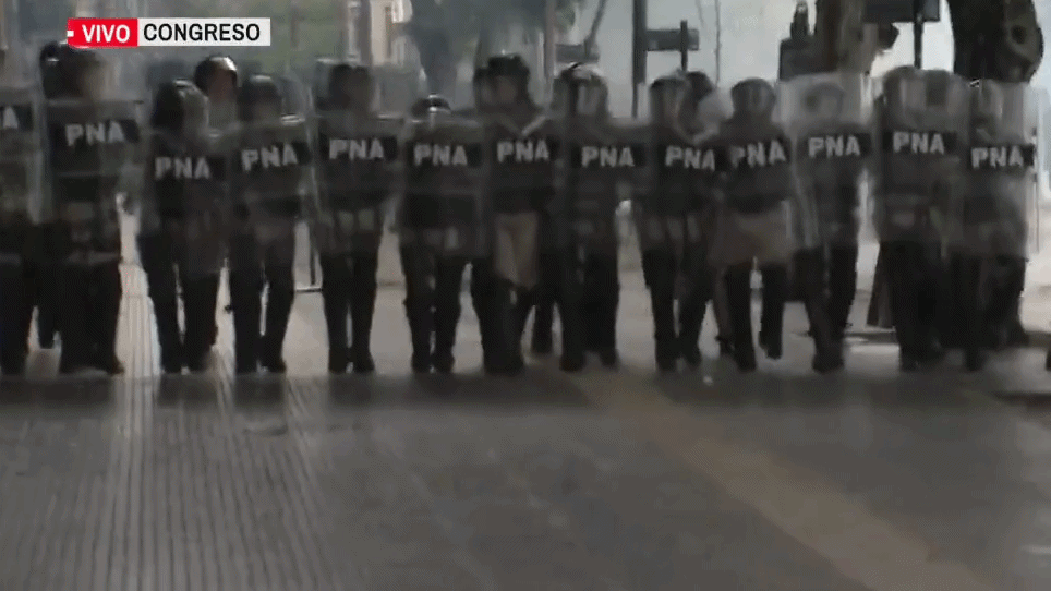 Marcha Federal Universitaria: tensión, incidentes, piedras y gases frente al Congreso