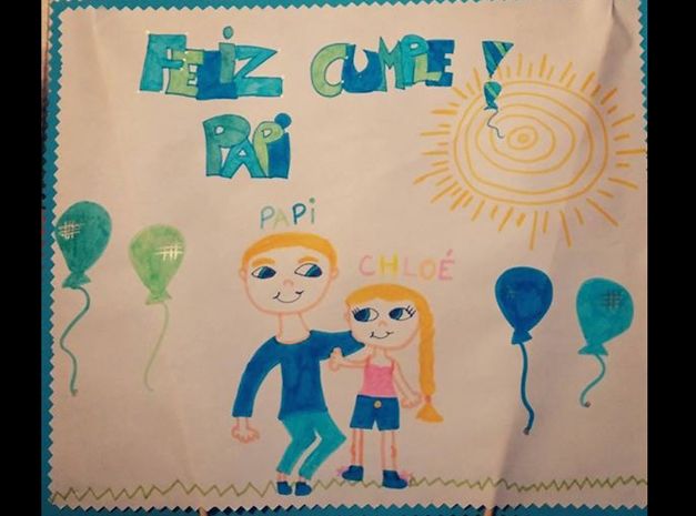 Tierno dibujo de su hija