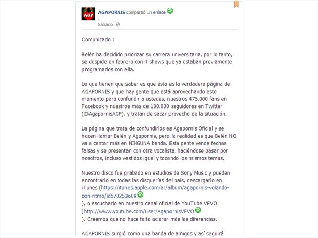 El comunicado