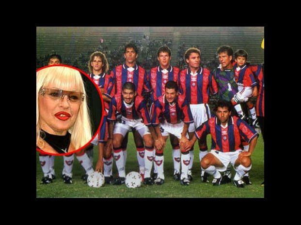 Süller y el plantel de San Lorenzo 1995