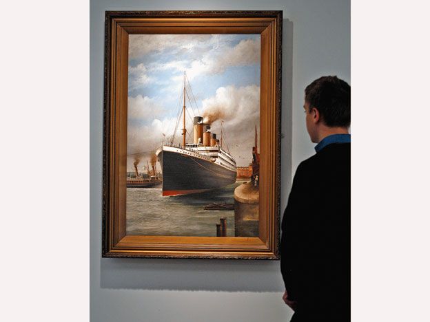 Todo lo que se ha podido subastar, se ha vendido; como esta pintura del famoso navío antes de hundirse.