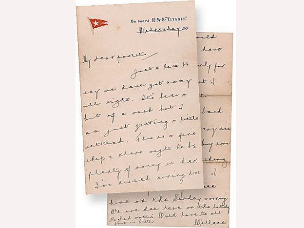 Muchos objetos y cartas que estaban en el Titanic fueron subastados.