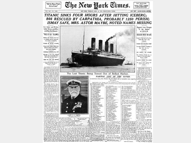 El New York Times tuvo una gran cobertura de la singular tragedia marítima.