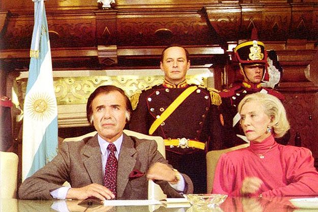 Junto al ex presidente Carlos Menem