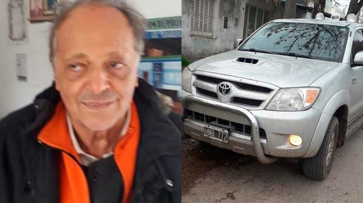 A la izquierda Roberto en la comisaría. A la derecha su camioneta.&nbsp;