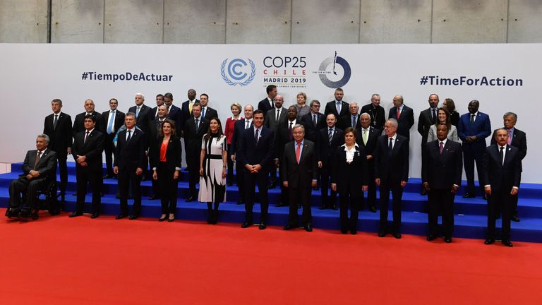 Los líderes en la Cumbre del Clima COP25