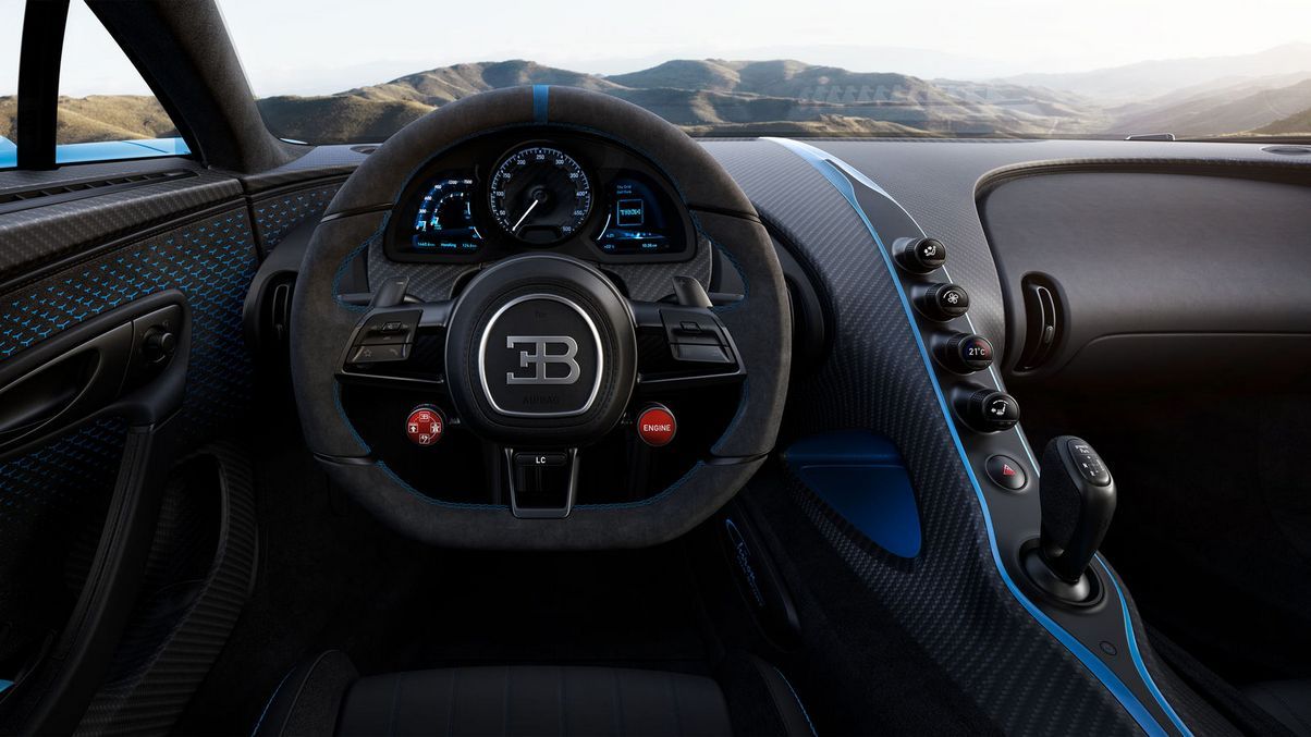Interior del Bugatti Chiron Pur Sport
