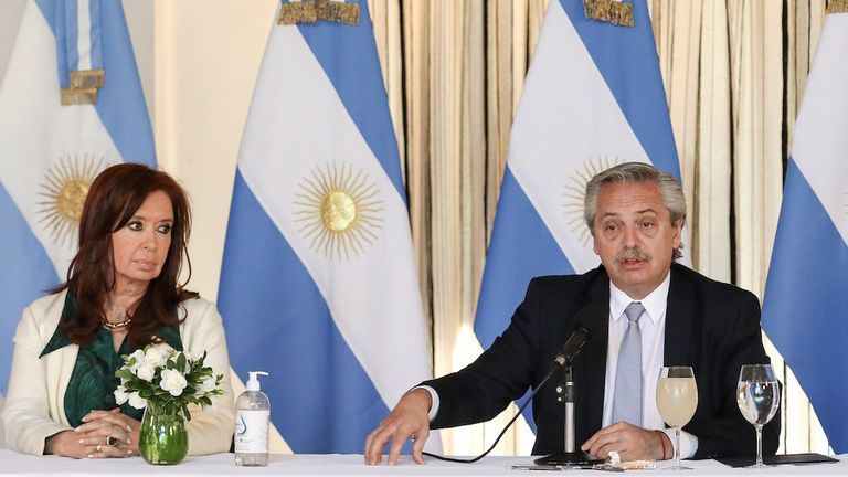Cristina Kirchner y Alberto Fernández (Foto: AFP).