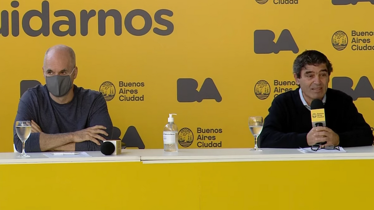 Horacio Rodríguez Larreta y Fernán Quirós (Foto: captura de video).