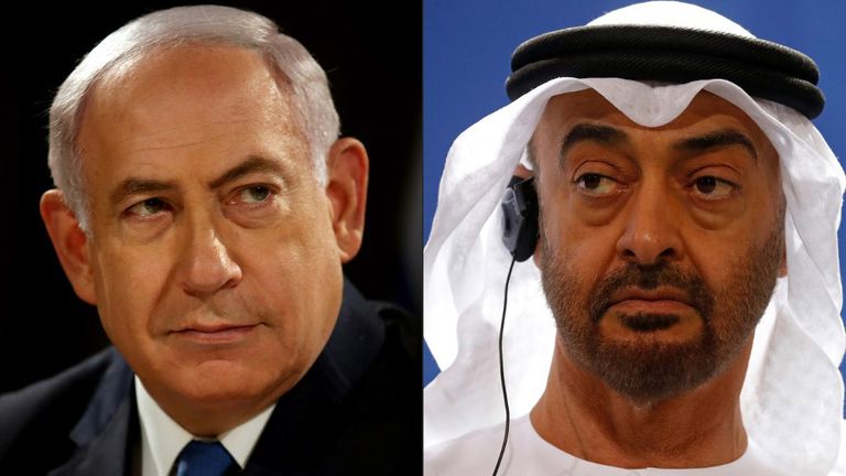 Netanyahu (Israel) y Bin Zayed (UAE), ante un acuerdo histórico (Foto: AFP).