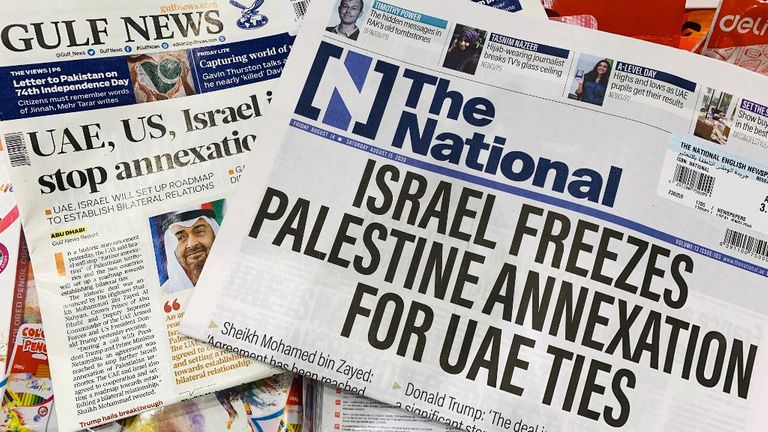 El acuerdo entre Israel y los EAU en la prensa de medio oriente (Foto: AFP).