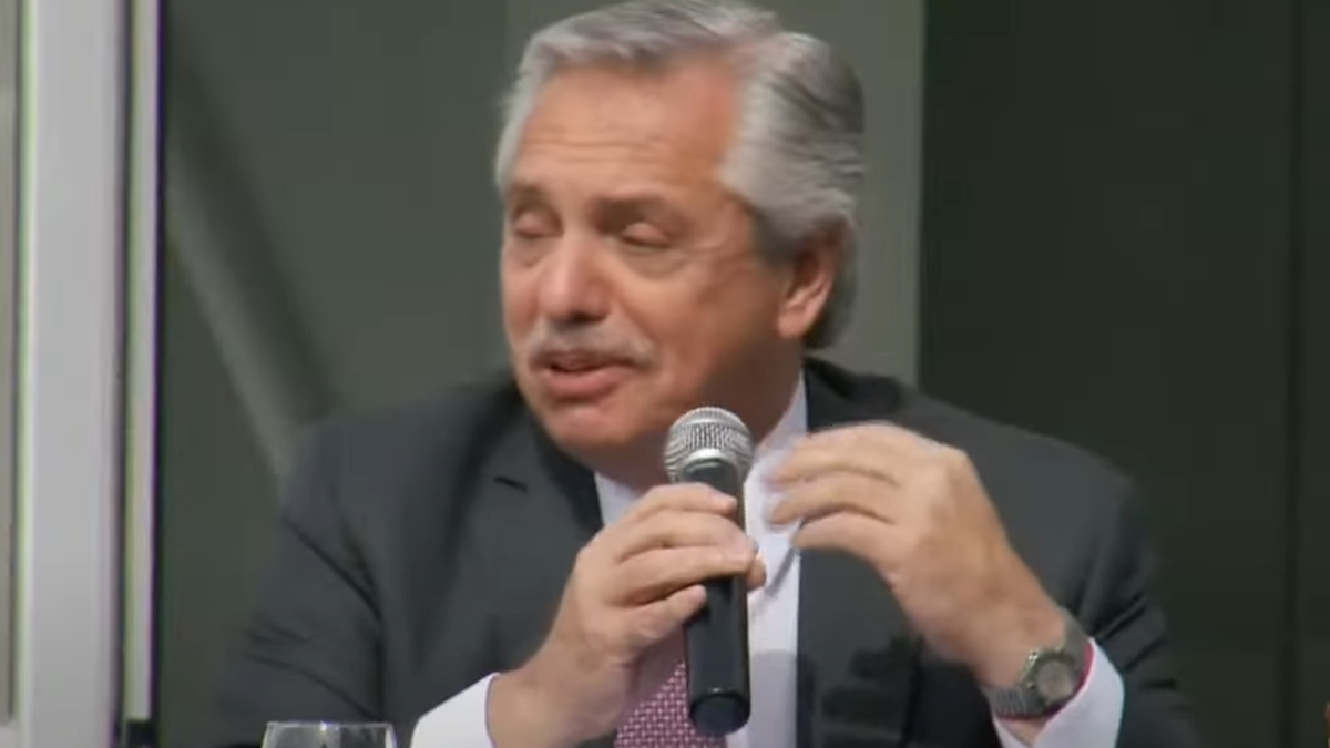 El presidente Alberto Fernández en San Carlos de Bariloche. (Captura)