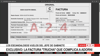 La factura del vuelo de regreso de Punta del Este que complica a Manuel Adorni