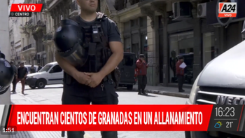 A un día de la marcha, allanaron un local en el centro con 1.000 granadas. (Captura) A un día de la marcha, allanaron un local en el centro con 1.000 granadas. (Captura)