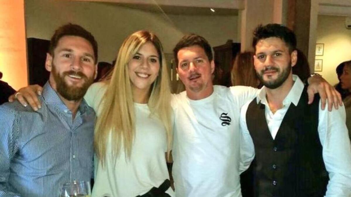 Lionel Messi junto a sus tres hermanos: Matías, Rodrigo y María Sol. 