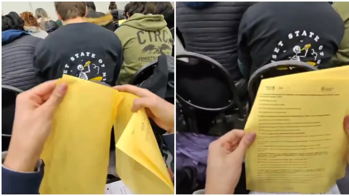 Una foto del video que muestra c&oacute;mo se habr&iacute;a producido el fraude en los ex&aacute;menes de residencias m&eacute;dicas.&nbsp;