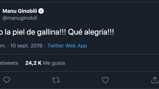 ¡Conmovedor!: Manu Ginóbili vivió desaforado en Twitter el triunfazo argentino ante Serbia