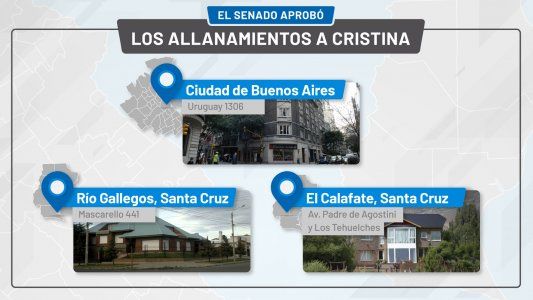 Bonadio, con la autorización del Senado, allana las propiedades de Cristina en Recoleta y Río Gallegos