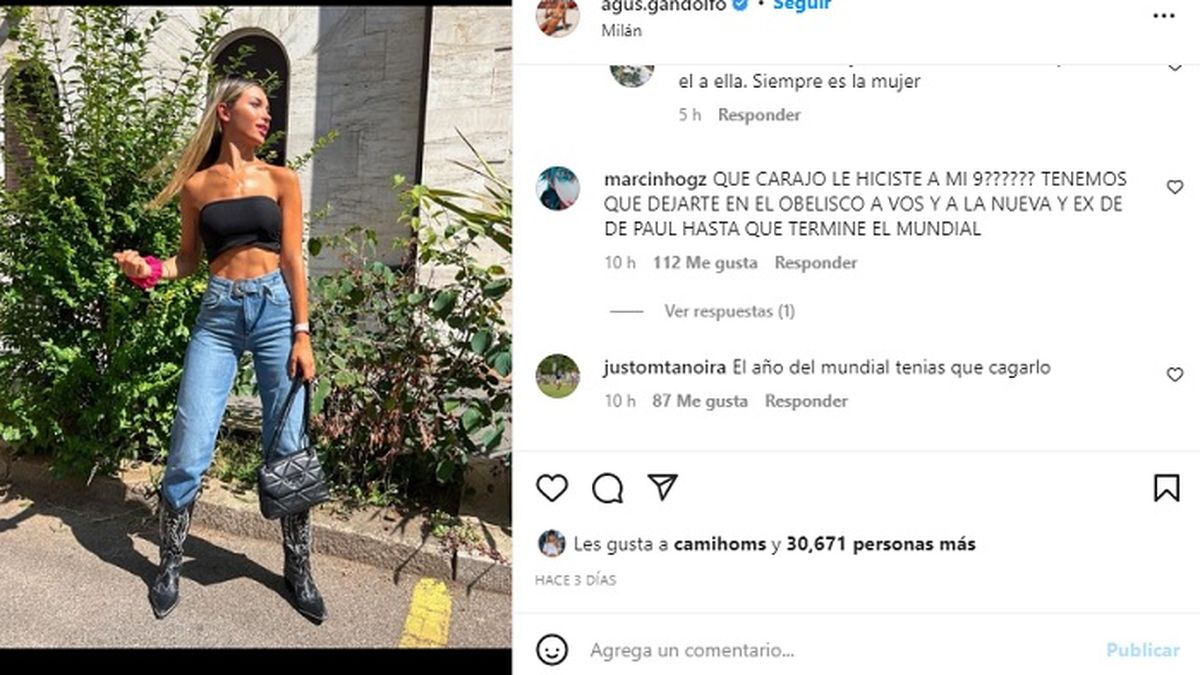 Ni bien se desactiv&oacute; el perfil de Instagram de Lautaro Mart&iacute;nez, sus seguidores le cayeron a Agustina Gandolfo se&ntilde;al&aacute;ndola como la responsable de una supuesta crisis.