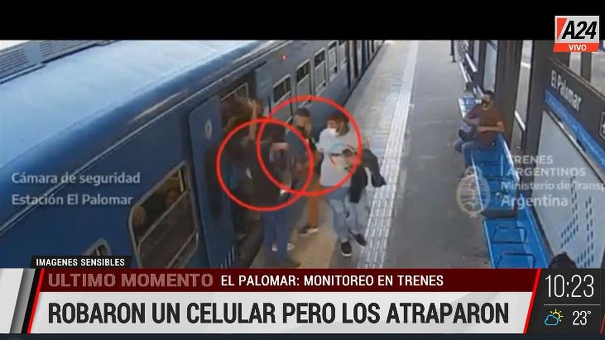 El Palomar: así detuvieron a una banda de pungas del tren. (Captura de Tv)