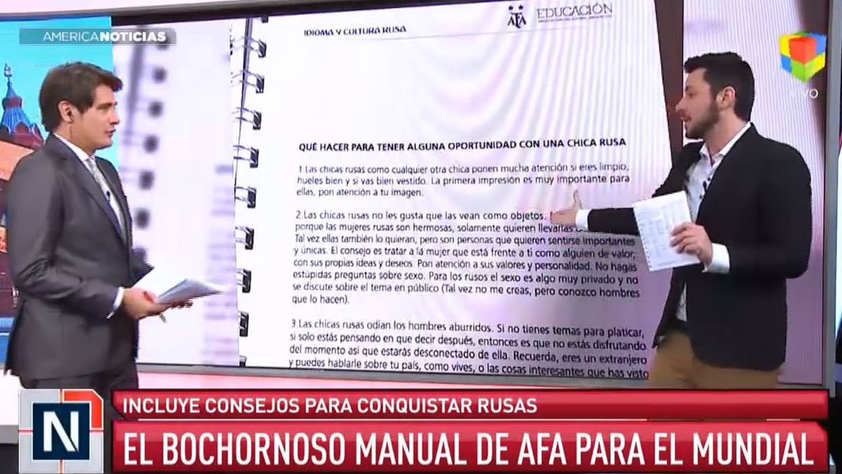 El bochornoso manual de la AFA con consejos para conquistar rusas