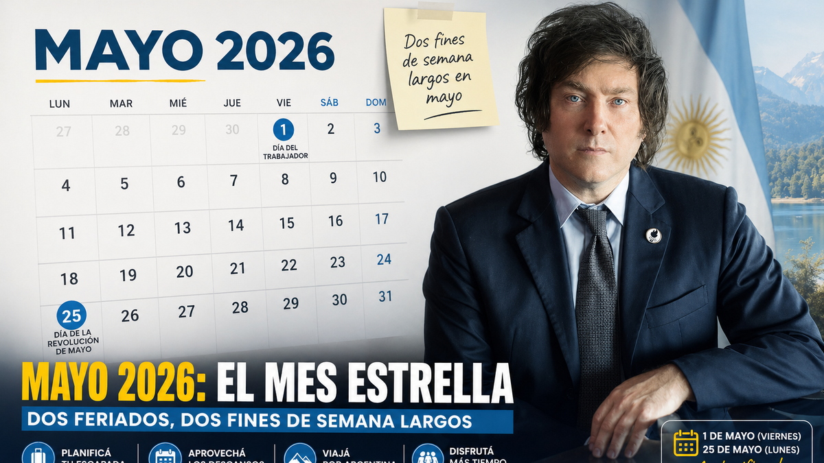 Oficializaron los feriados de mayo: decretaron un nuevo doble fin de semana largo para todo el país