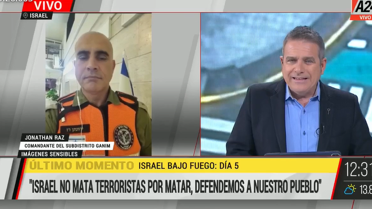 El comandante Jonathan Raz se prepara para una guerra prolongada. (Foto: captura A24)