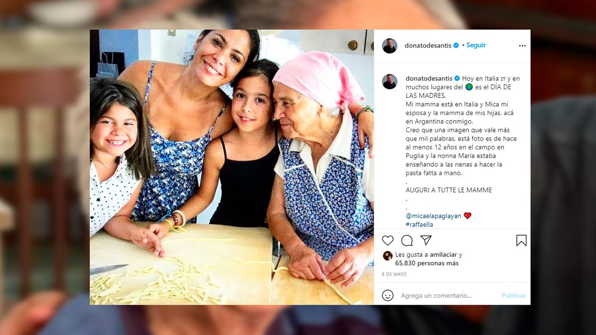 En las redes: la emotiva imagen de la mamá de Donato de Santis con sus nietas. 