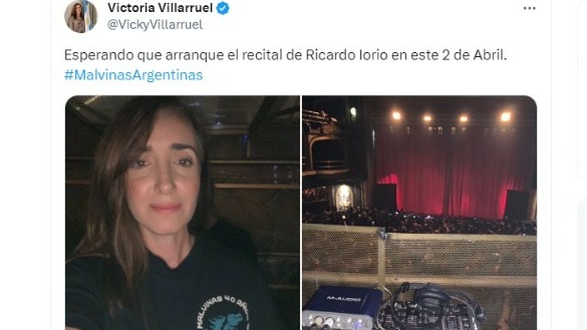 El posteo de Victoria Villarruel cuando fue a ver a Iorio en el Teatro Flores (Foto: 