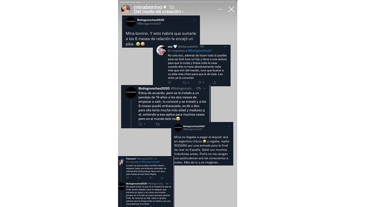 Mina Bonino comparti&oacute; las agresiones que recibe a trav&eacute;s de las redes sociales.