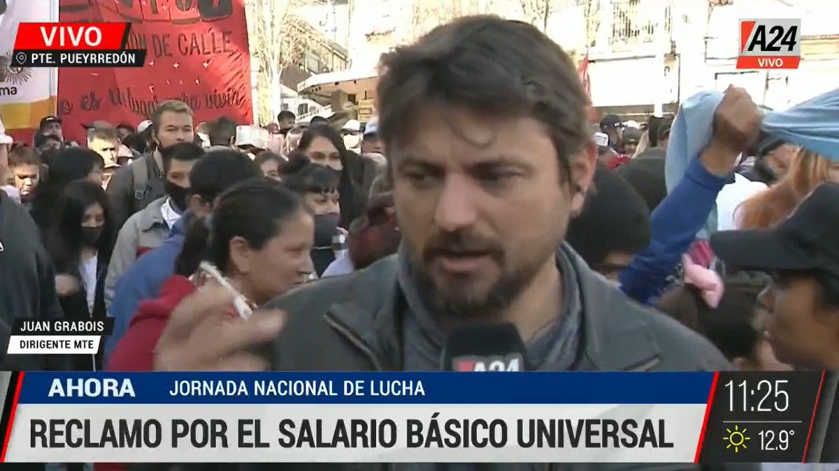 Juan Grabois habló en A24 y apuntó contra los funcionarios por estar alejados de la realidad.&nbsp;