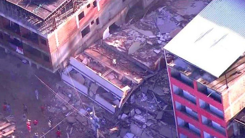 Se derrumbaron dos edificios en Brasil: hay 7 muertos, heridos y varios desaparecidos