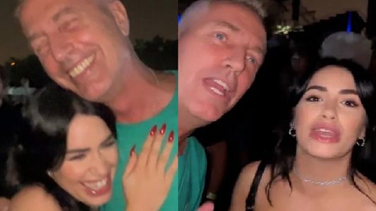 Lali Espósito y Marley muy divertidos en el recital de Robbie Williams en Qatar