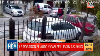 Terror en San Junto: así le disparan a una madre y su hijo de 3 años para robarles. (Captura de Tv) Terror en San Junto: así le disparan a una madre y su hijo de 3 años para robarles. (Captura de Tv)