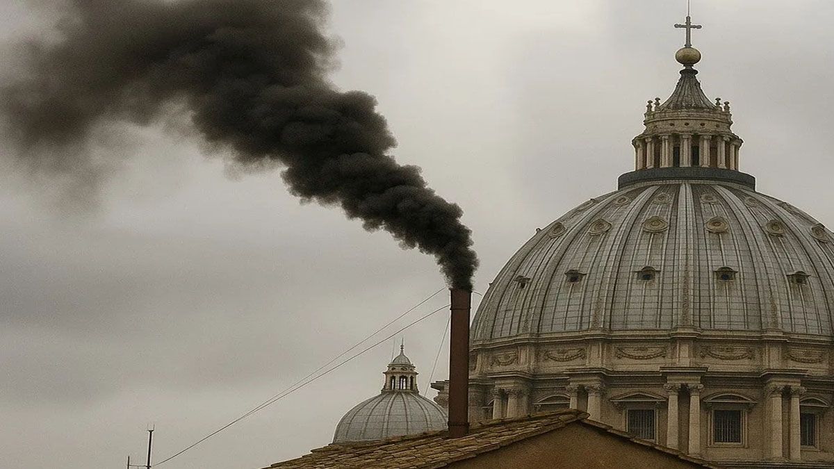 Nueva frustración para los fieles católicos. Segunda fumata negra en las votaciones del cónclave para elegir al sucesor de Francisco. (Foto: Gentileza Vatican News)