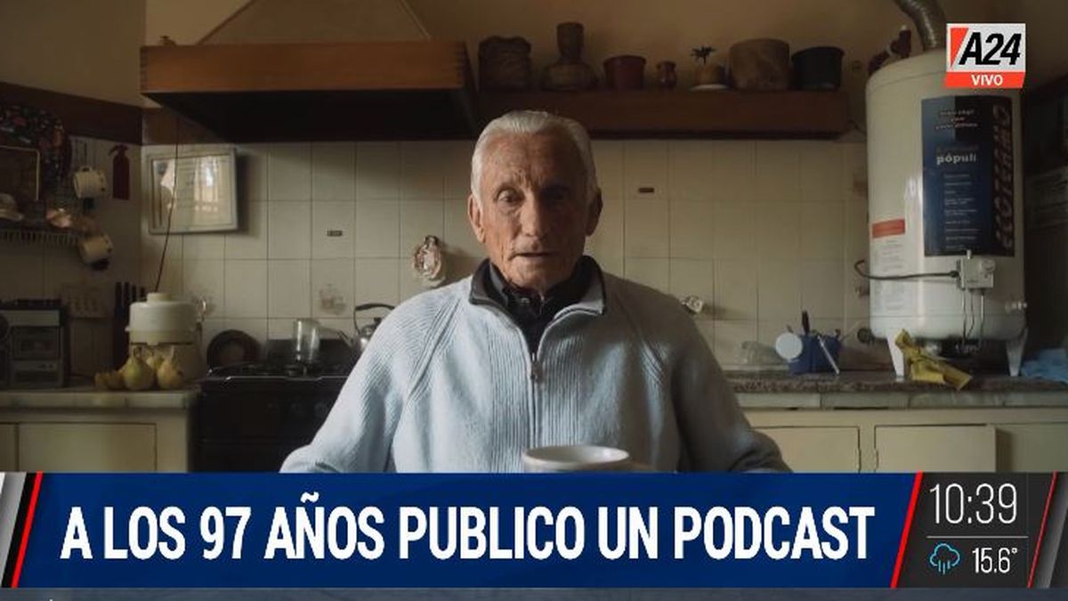 El secreto de Ernesto para llegar a los 100 años con un podcast. (Captura de Tv)