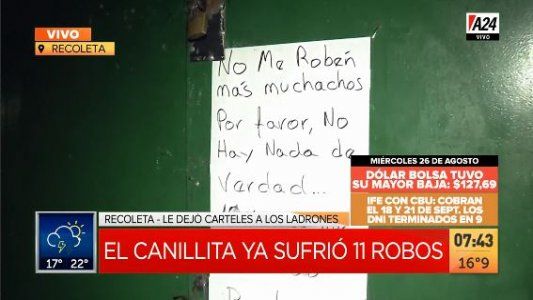 Once robos, en los últimos cinco meses, a un canillita en Recoleta