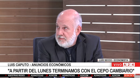 Exclusivo en A24: el economista Luis Secco evaluó el impacto del levantamiento del cepo