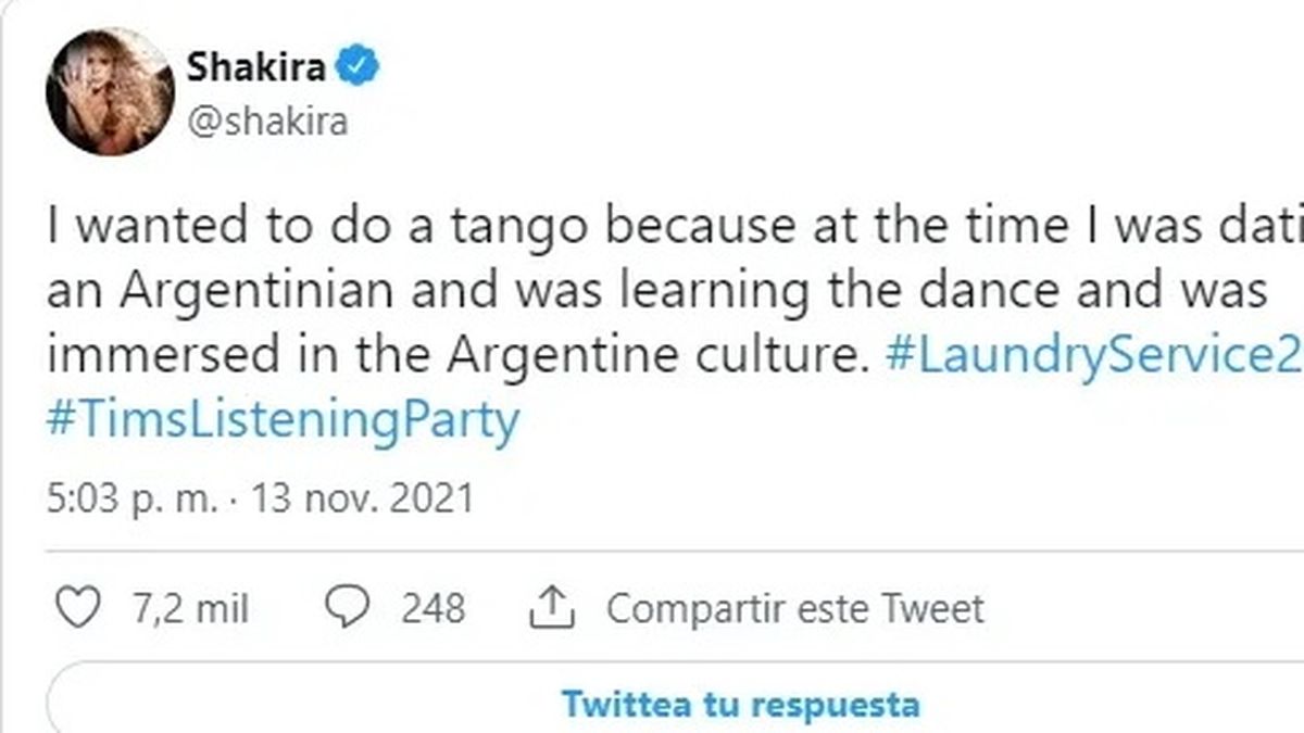 El mensaje de Sakira sobre Antonio de la R&uacute;a que despert&oacute; reacciones en Twitter.&nbsp;